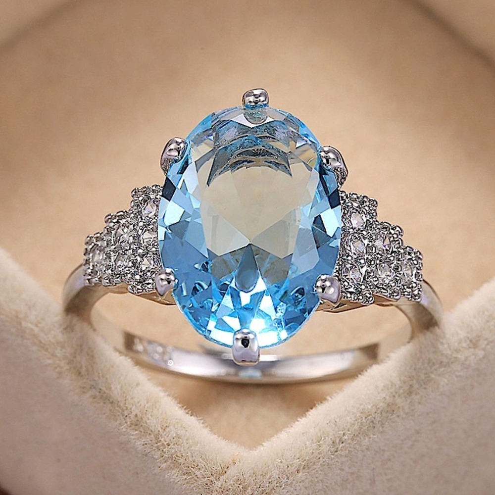 Sterling Silver Aquamarine Ring